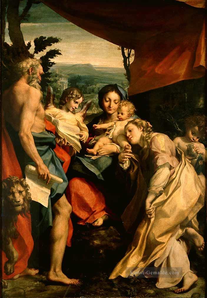 Madonna mit St Jerome The Day Renaissance Manierismus Antonio da Correggio Ölgemälde